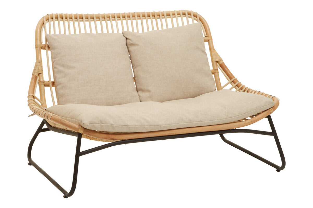 Manado Natural Rattan 2 Seater Sofa with Cushions