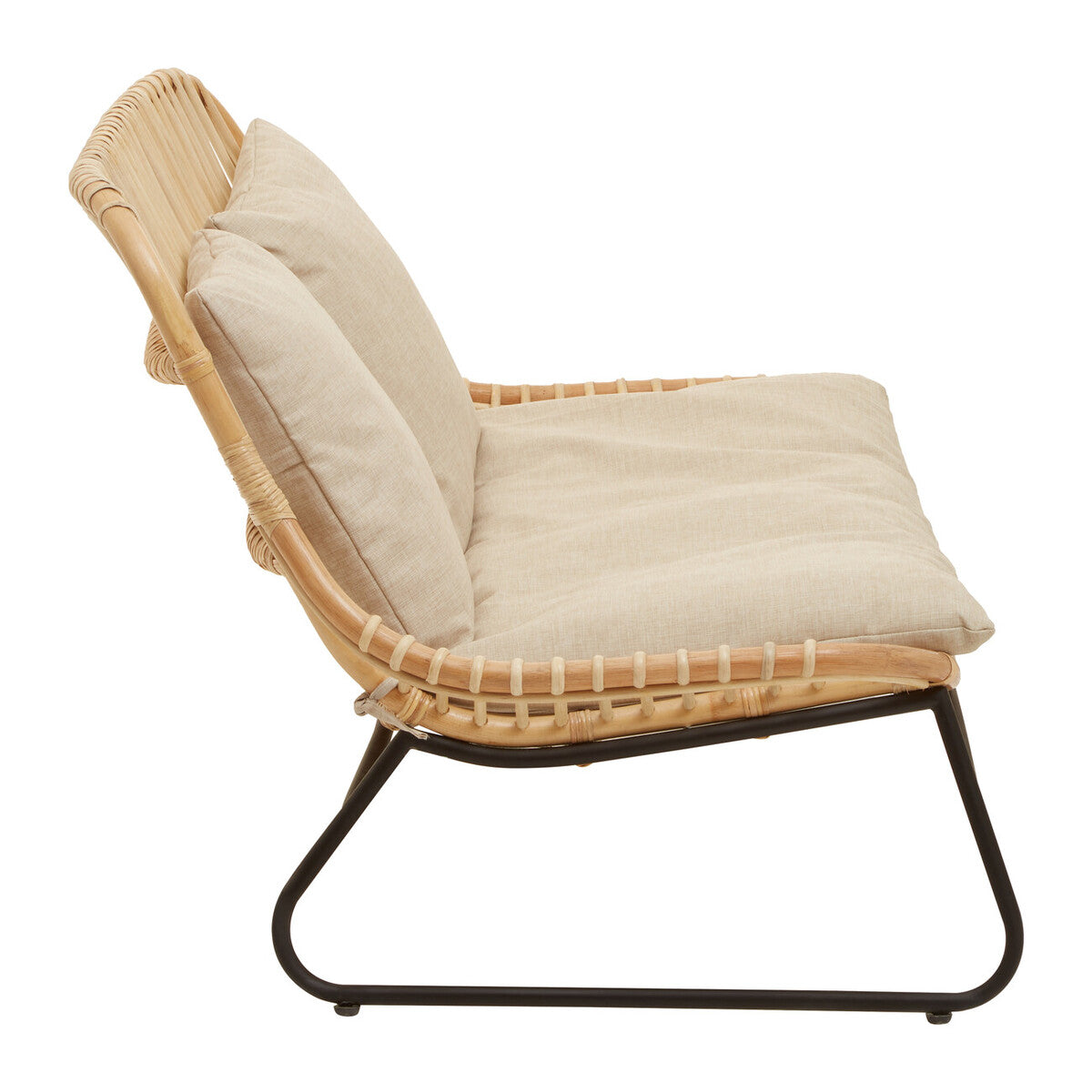 Manado Natural Rattan 2 Seater Sofa with Cushions
