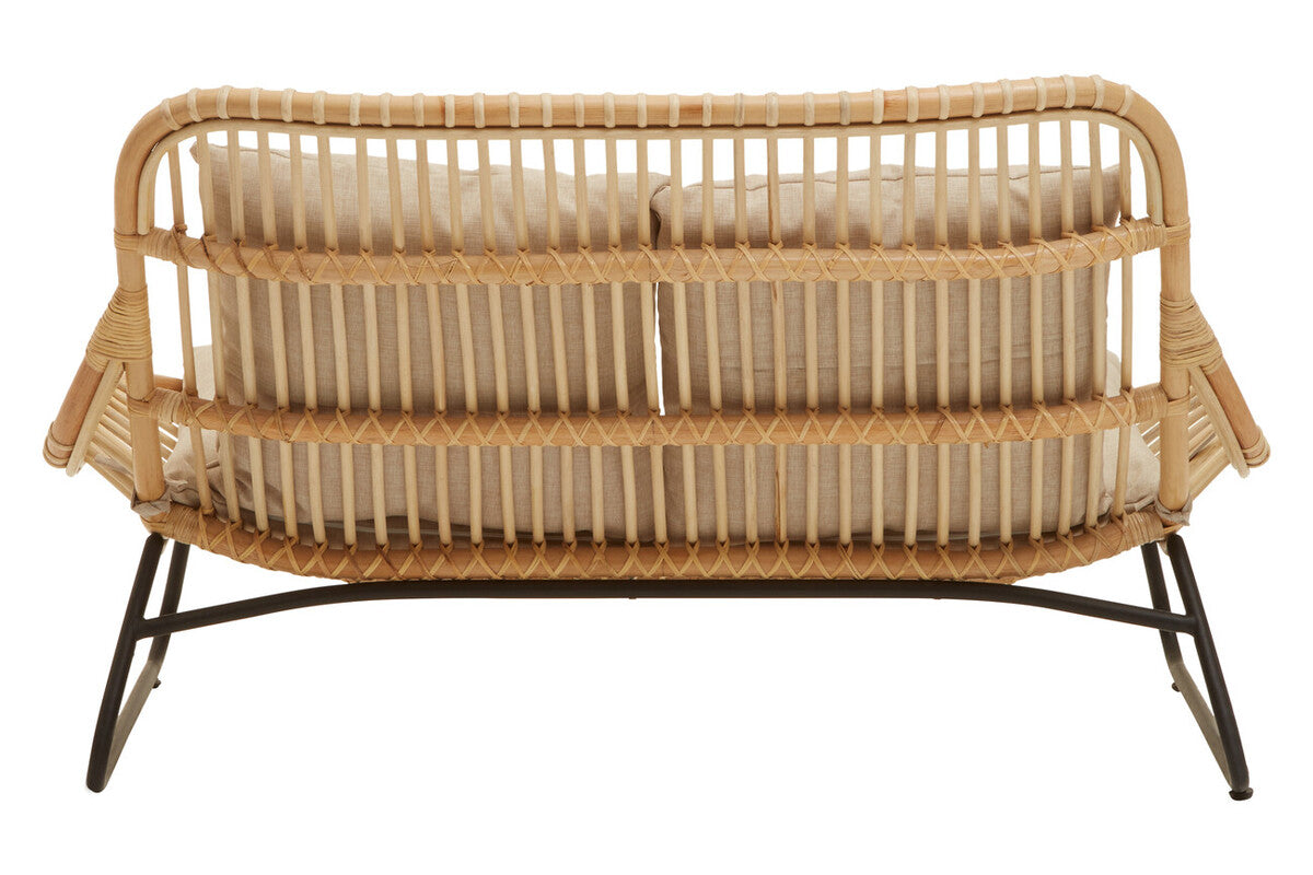 Manado Natural Rattan 2 Seater Sofa with Cushions