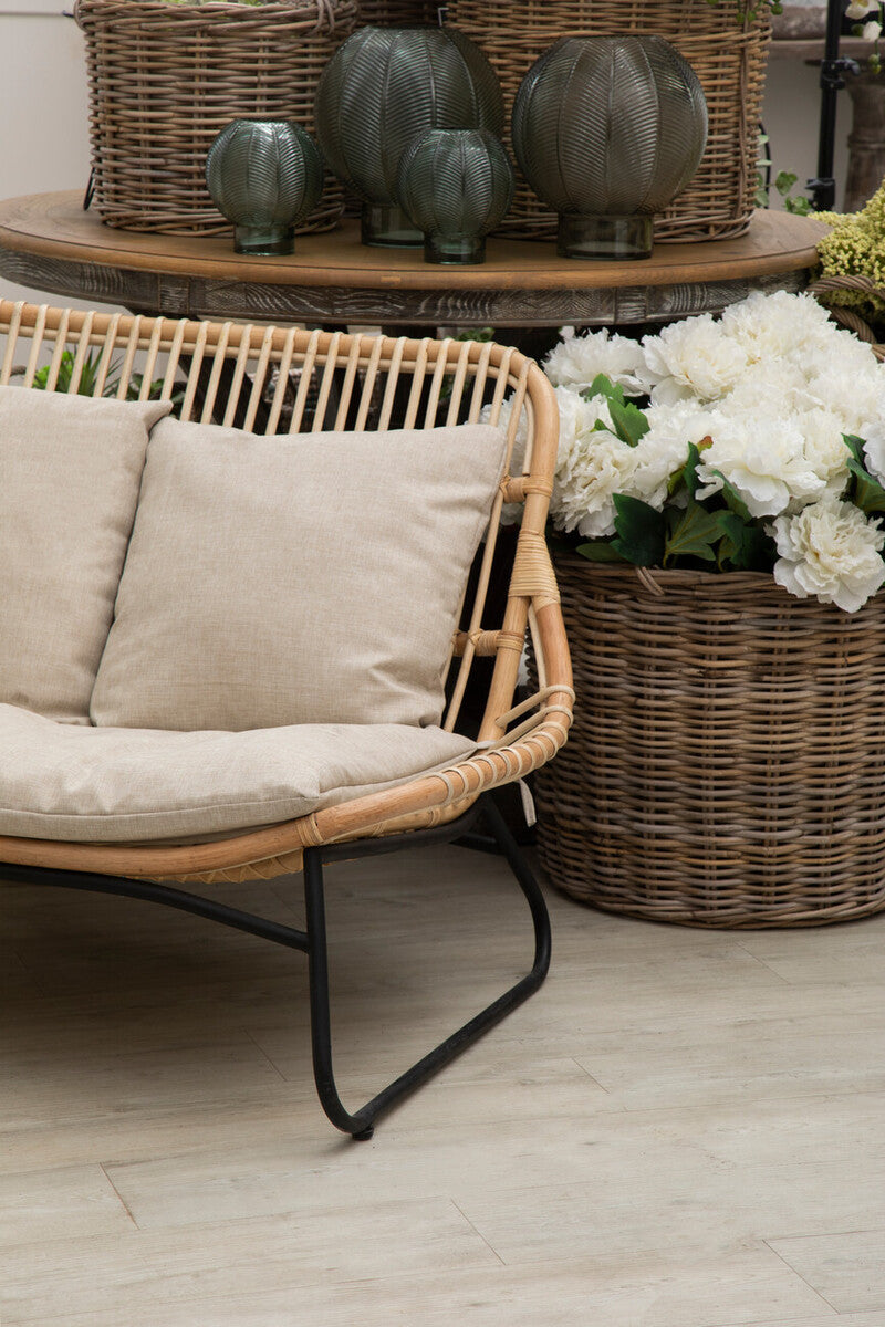 Manado Natural Rattan 2 Seater Sofa with Cushions