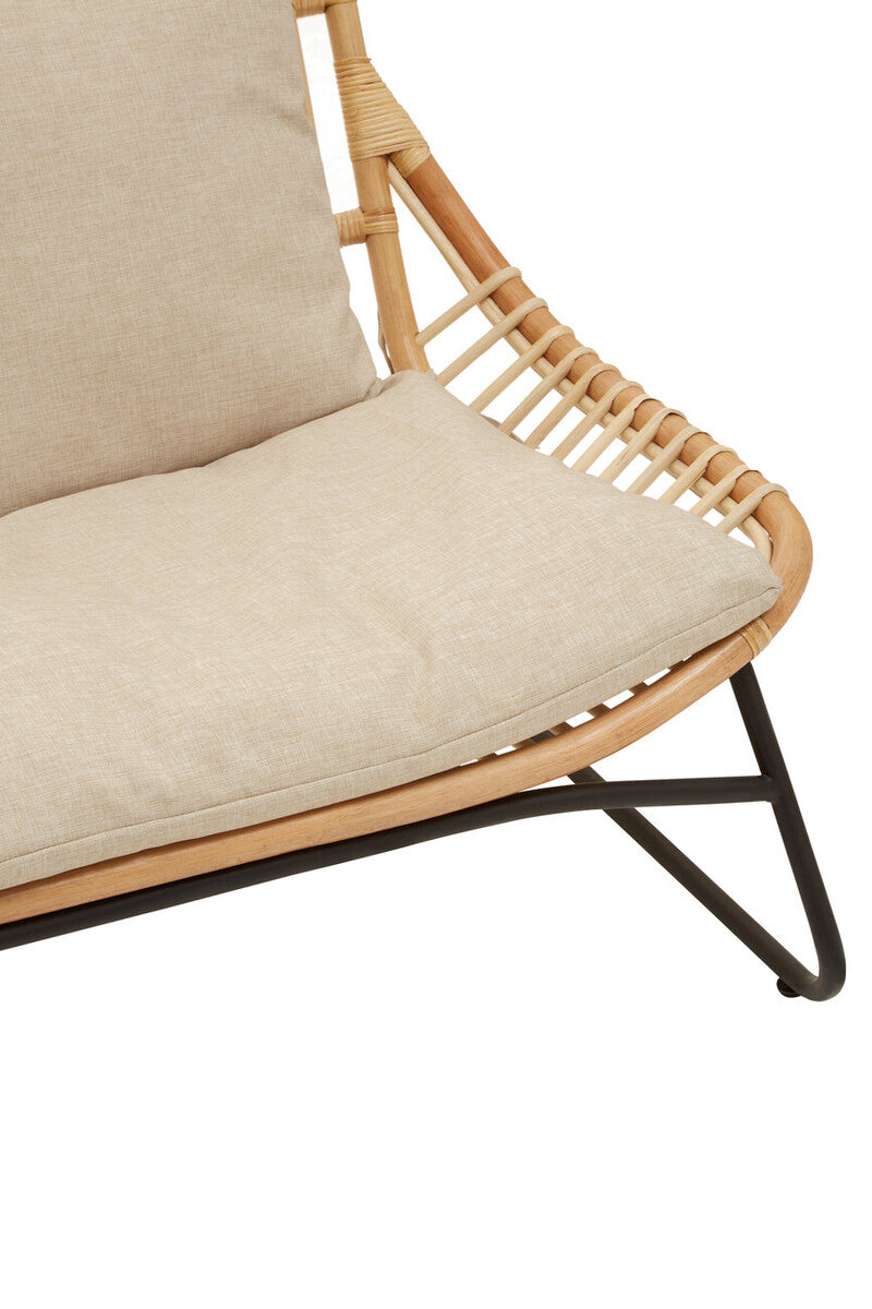 Manado Natural Rattan 2 Seater Sofa with Cushions