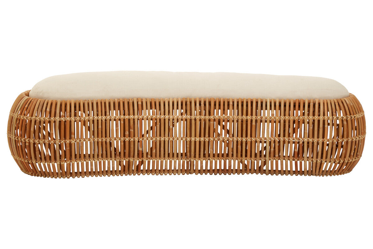 Manado Natural Rattan Long Bench with Cushion