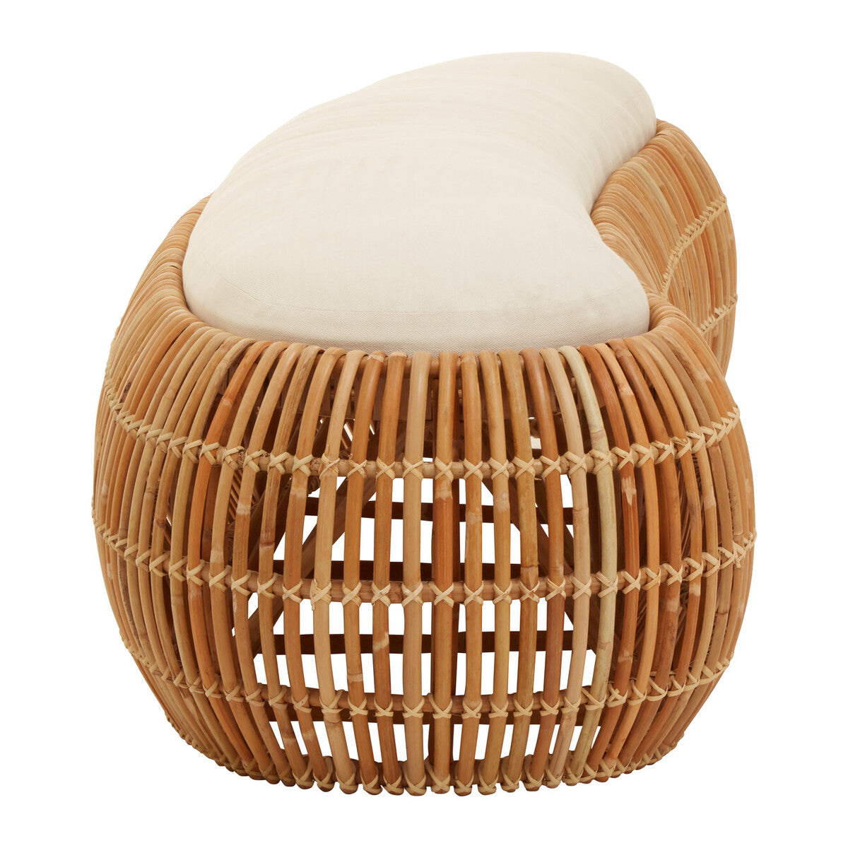 Manado Natural Rattan Long Bench with Cushion