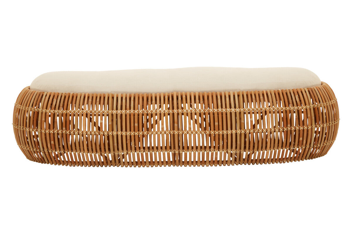 Manado Natural Rattan Long Bench with Cushion