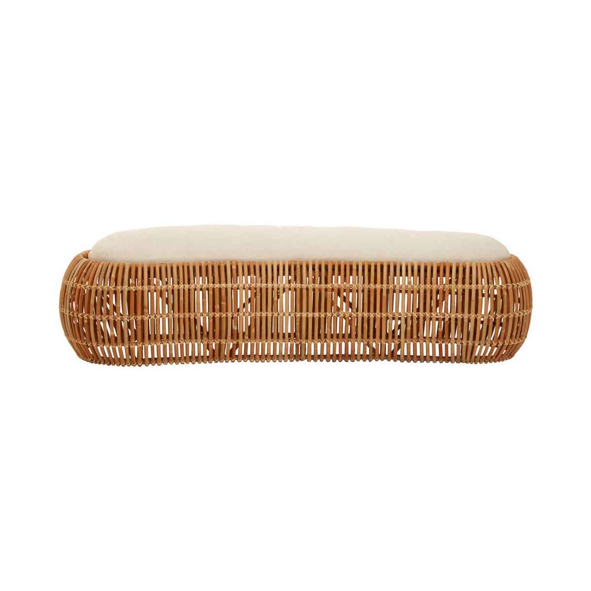 Manado Natural Rattan Long Bench with Cushion