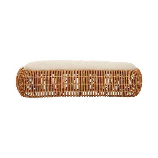 Manado Natural Rattan Long Bench with Cushion