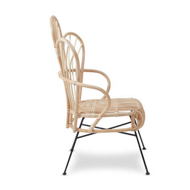 Java Natural Rattan Scalloped Back Accent Chair