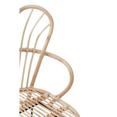 Java Natural Rattan Scalloped Back Accent Chair