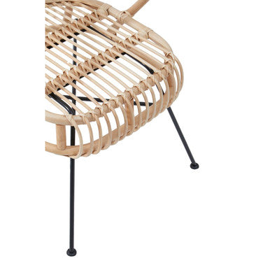 Java Natural Rattan Scalloped Back Accent Chair