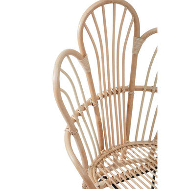 Java Natural Rattan Scalloped Back Accent Chair