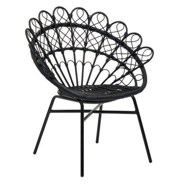 Java Black Rattan Peacock Chair