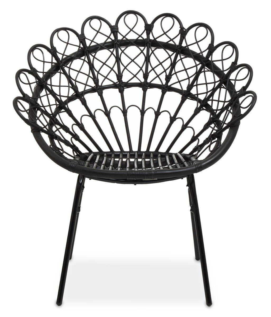 Java Black Rattan Peacock Chair