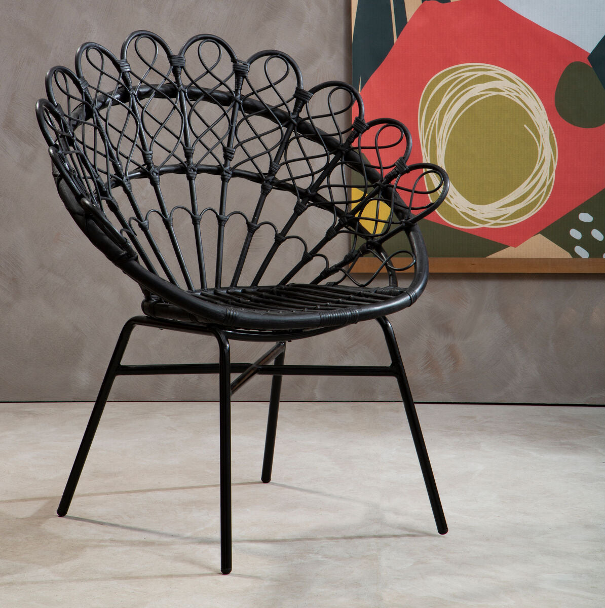 Java Black Rattan Peacock Chair
