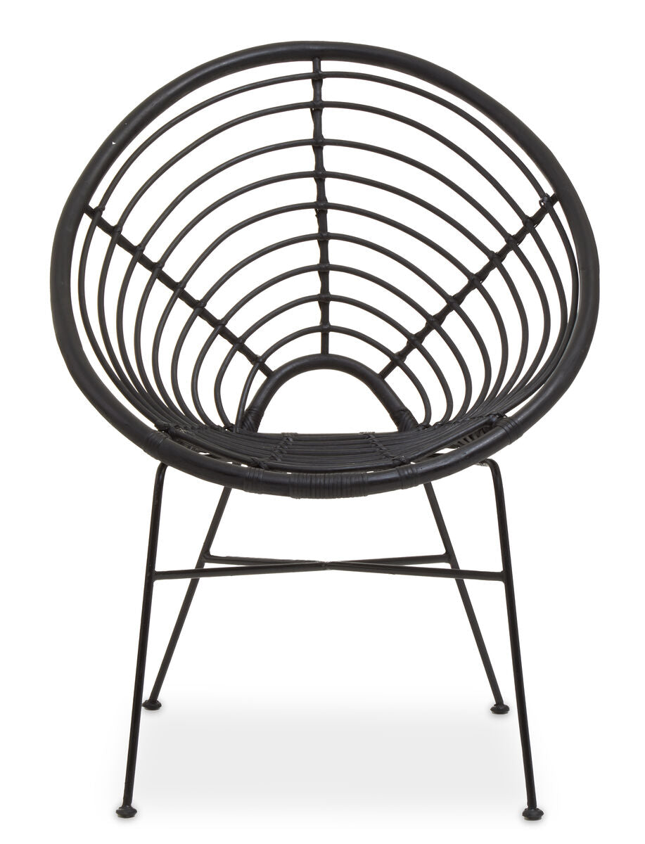Java Black Rattan Round Chair