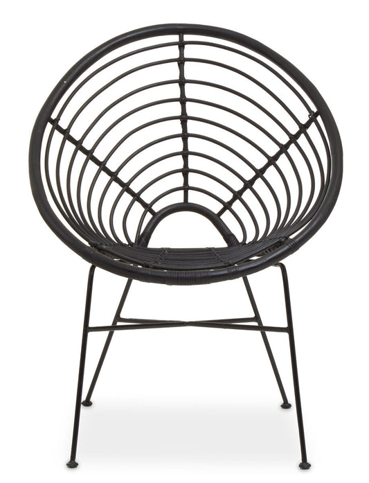 Java Black Rattan Round Chair