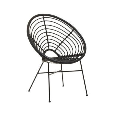 Java Black Rattan Round Chair