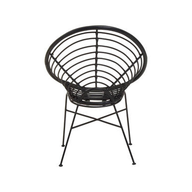 Java Black Rattan Round Chair
