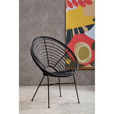 Java Black Rattan Round Chair