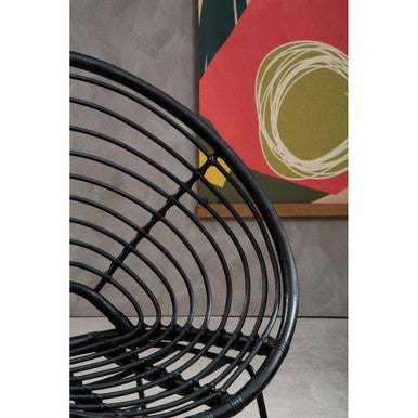 Java Black Rattan Round Chair