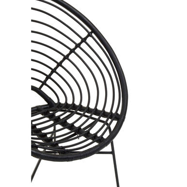 Java Black Rattan Round Chair