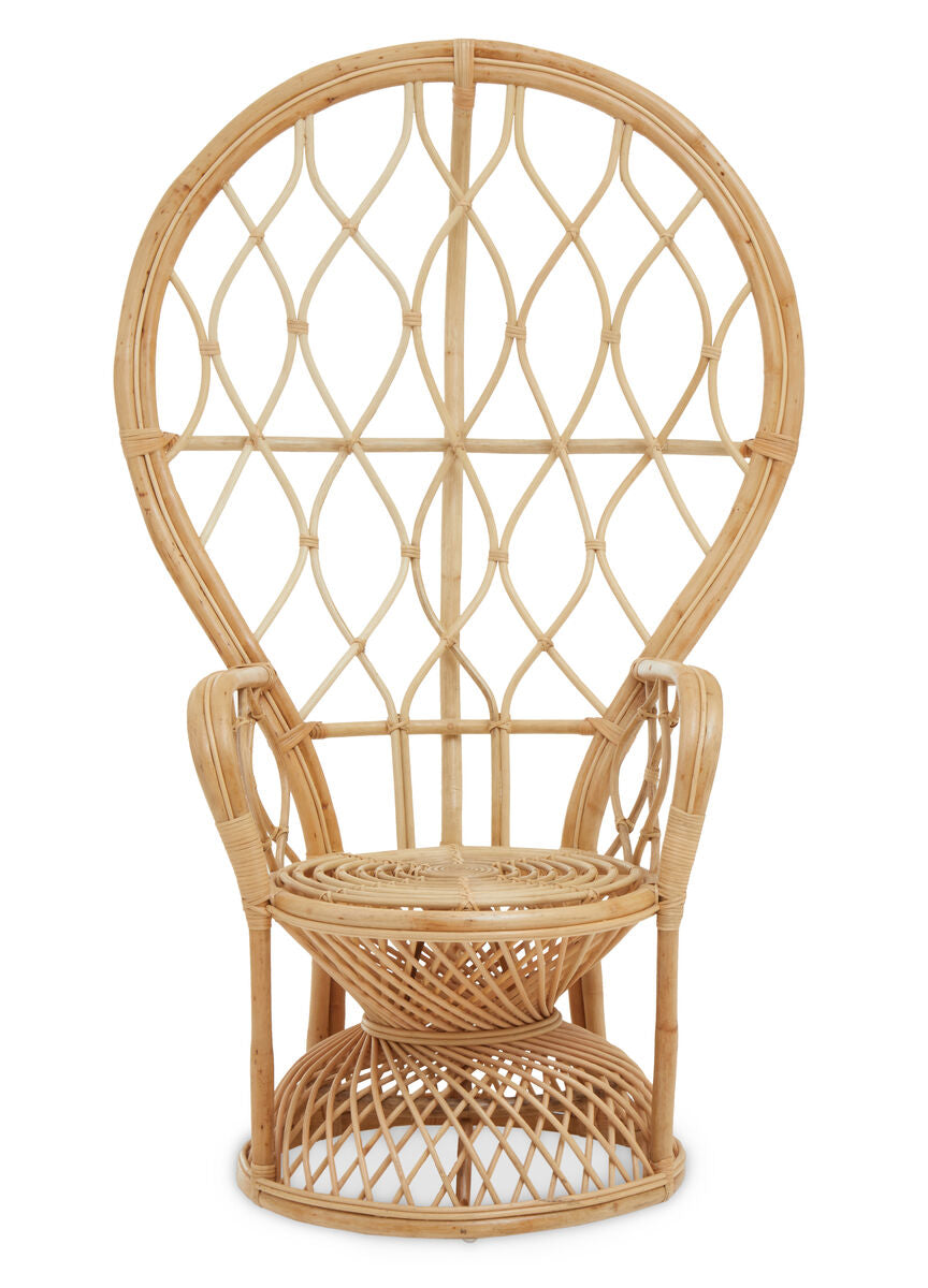 Java Natural Rattan Curved High Back Chair