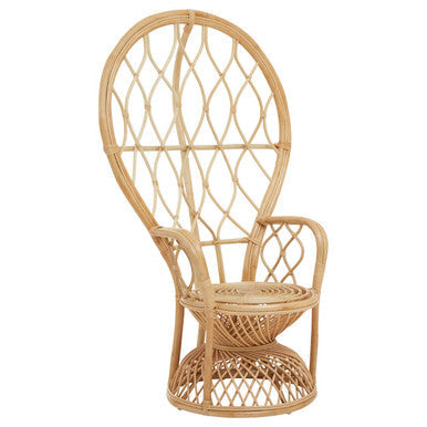 Java Natural Rattan Curved High Back Chair
