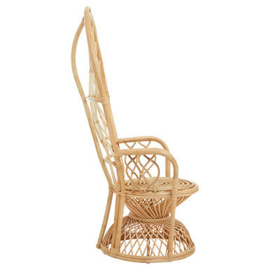 Java Natural Rattan Curved High Back Chair