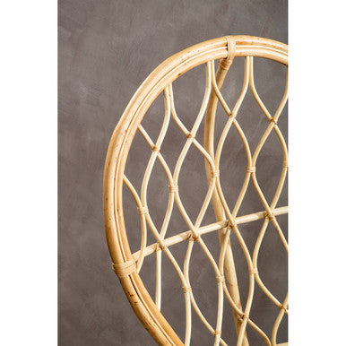 Java Natural Rattan Curved High Back Chair