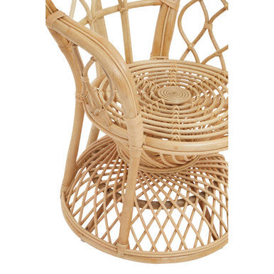 Java Natural Rattan Curved High Back Chair