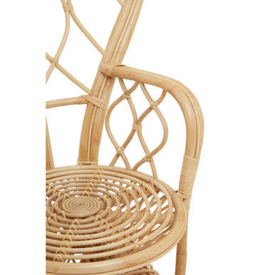 Java Natural Rattan Curved High Back Chair