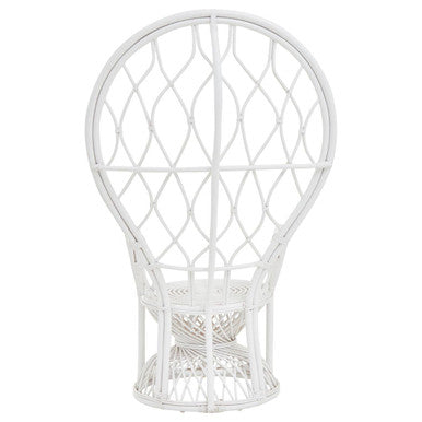 Java White Rattan Curved High Back Chair