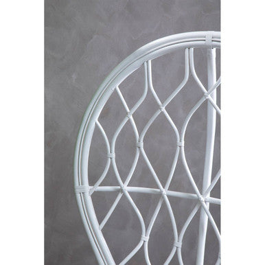 Java White Rattan Curved High Back Chair