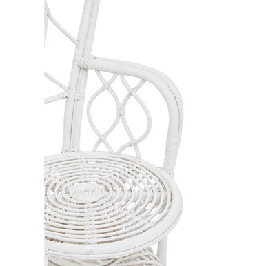 Java White Rattan Curved High Back Chair