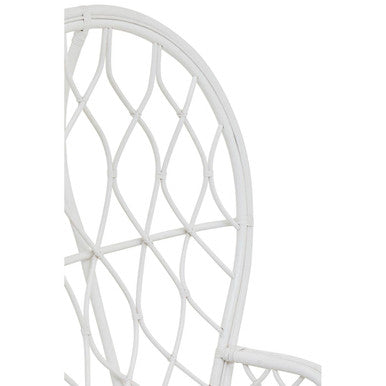 Java White Rattan Curved High Back Chair