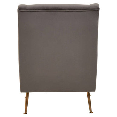 Doucet Grey Velvet High Back Chair