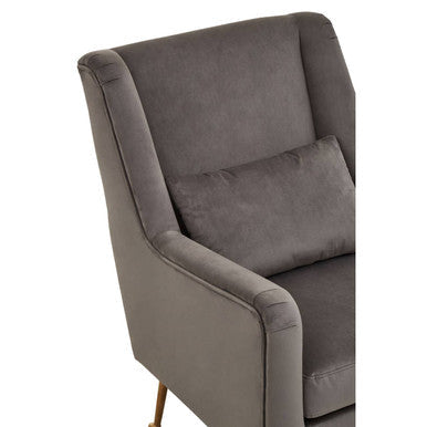 Doucet Grey Velvet High Back Chair