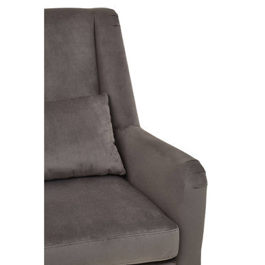 Doucet Grey Velvet High Back Chair