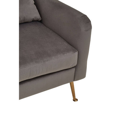 Doucet Grey Velvet High Back Chair