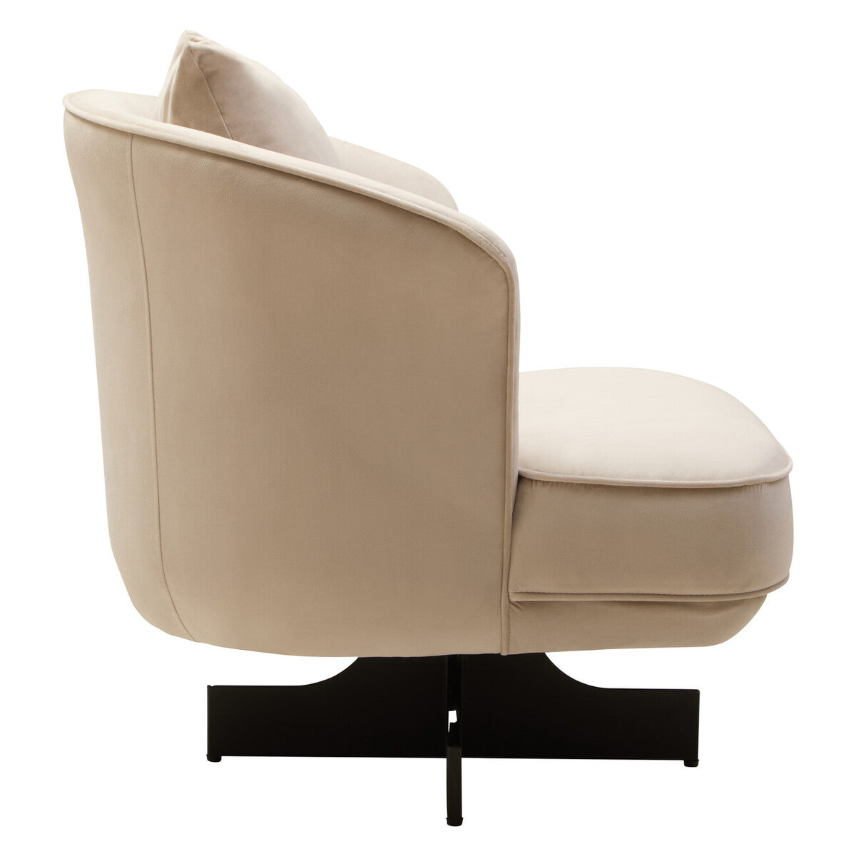 Hale Cream Velvet Swivel Chair with Cushion