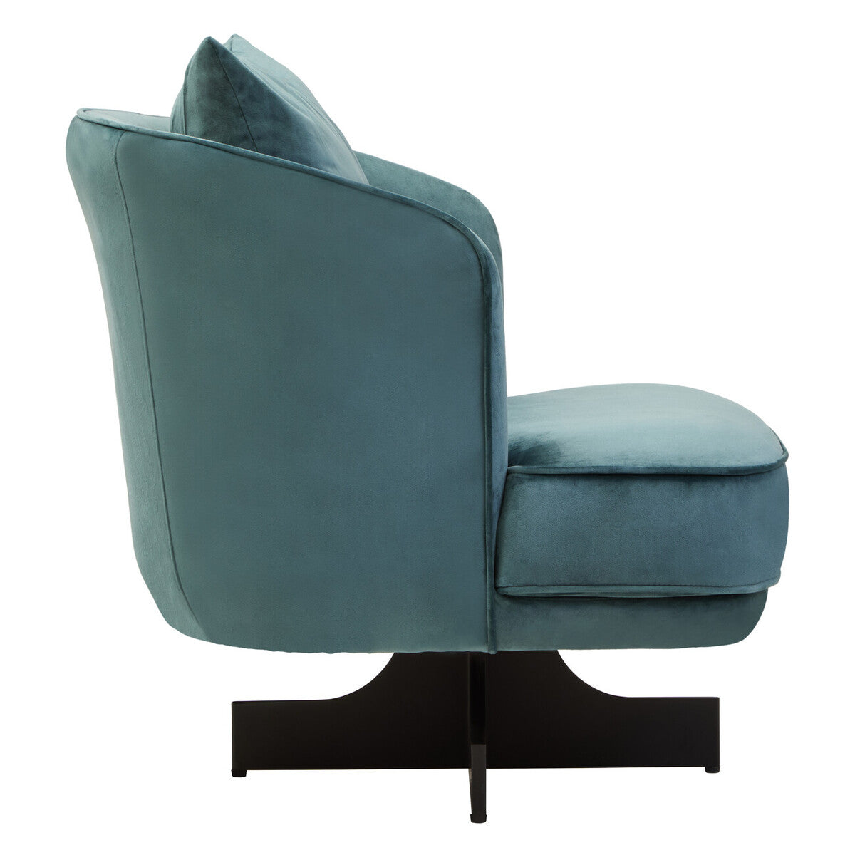 Hale Azure Velvet Swivel Chair with Cushion