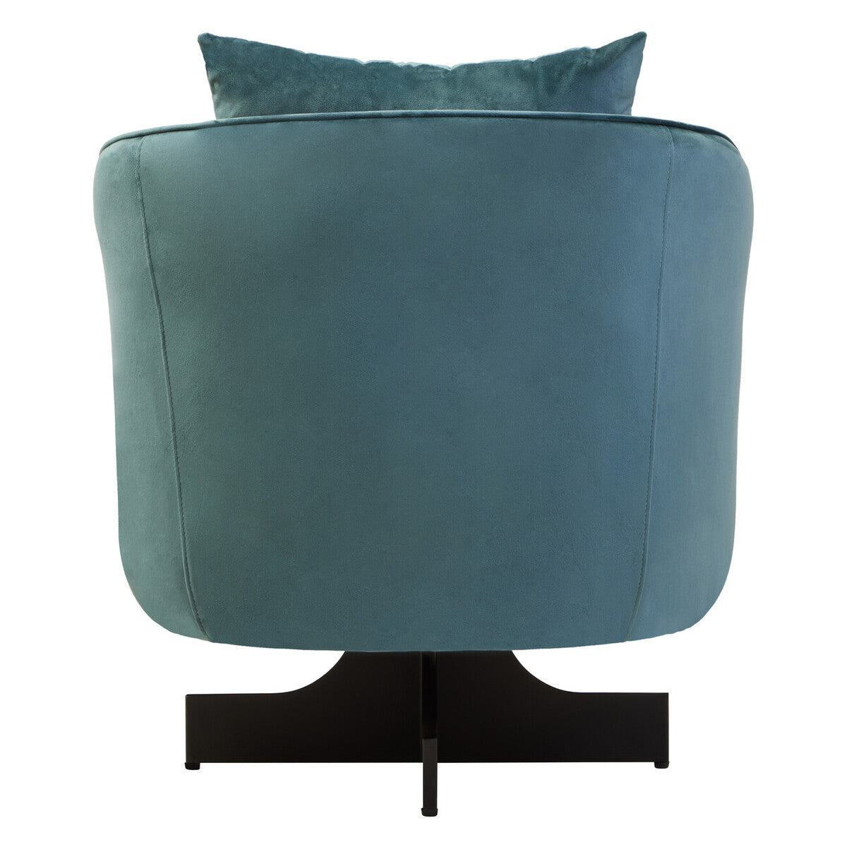 Hale Azure Velvet Swivel Chair with Cushion