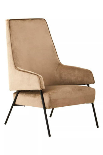 Henia Mink Velvet High Back Chair