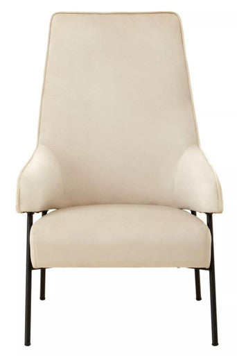 Henia Cream Velvet High Back Chair