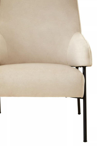 Henia Cream Velvet High Back Chair