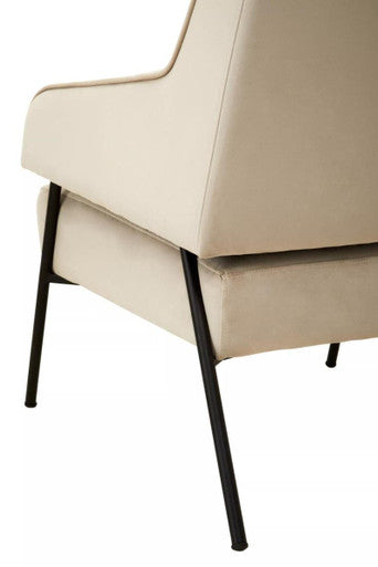 Henia Cream Velvet High Back Chair