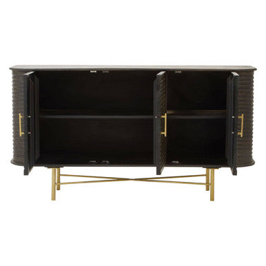 Sojat Dark Finish Mango Wood 3 Door Sideboard