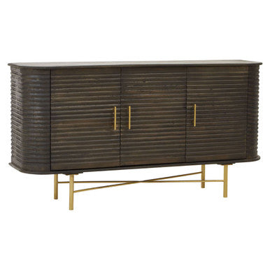 Sojat Dark Finish Mango Wood 3 Door Sideboard