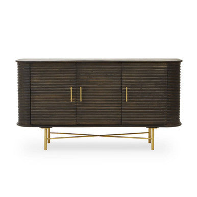 Sojat Dark Finish Mango Wood 3 Door Sideboard