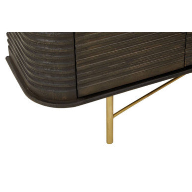 Sojat Dark Finish Mango Wood 3 Door Sideboard