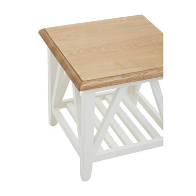 Parkside Natural Oak Wood Top Side Table